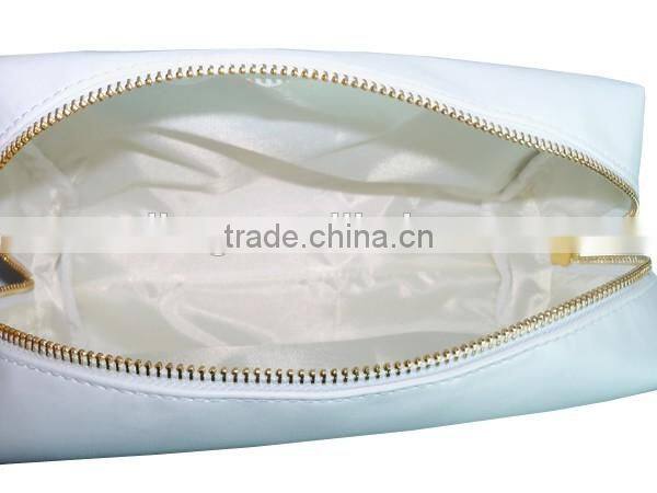 2016 New coming wholesale custom pu leather polyester vanity bag cosmetic bag for promotion,polyester for main body