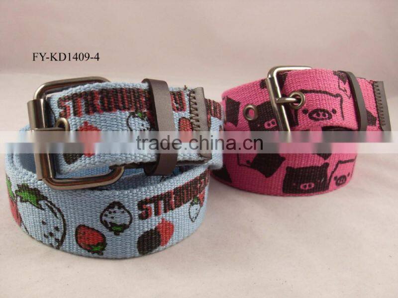 customized silk-screen canvas belt for kids
