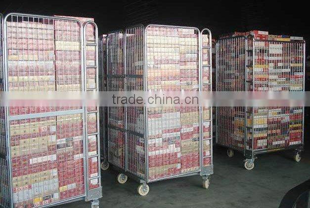 RH-RC004-1 4 Sides Closed Nesting Steel Logistic Cart Trolley