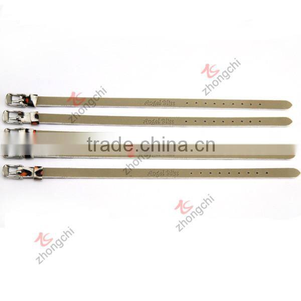 New design Leopard PU leather 8mm bracelet with simple buckle,fashion leather bracelet