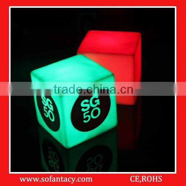 colour changing led cube shape light lamp for wedding decoration