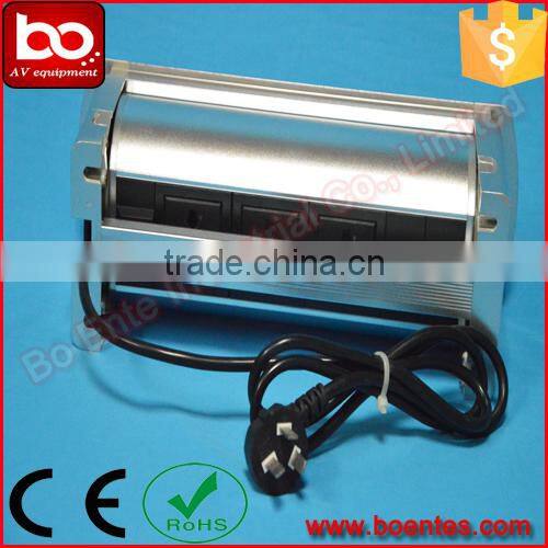 Manual Flip Up Desktop Socket with 4 Power Plug for Conference Table
