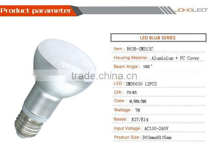 36pcs smd 2835 E27 6.5W led bulb R63 LED bulb light