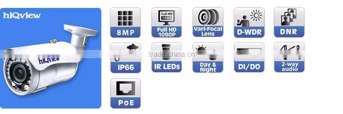 HIQ-6650 8 Megapixel 4K Ultra HD WeatherProof IP Camera