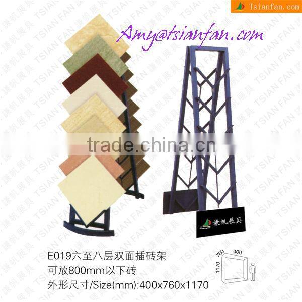 Double-sided stone, tile and laminate flooring display rack