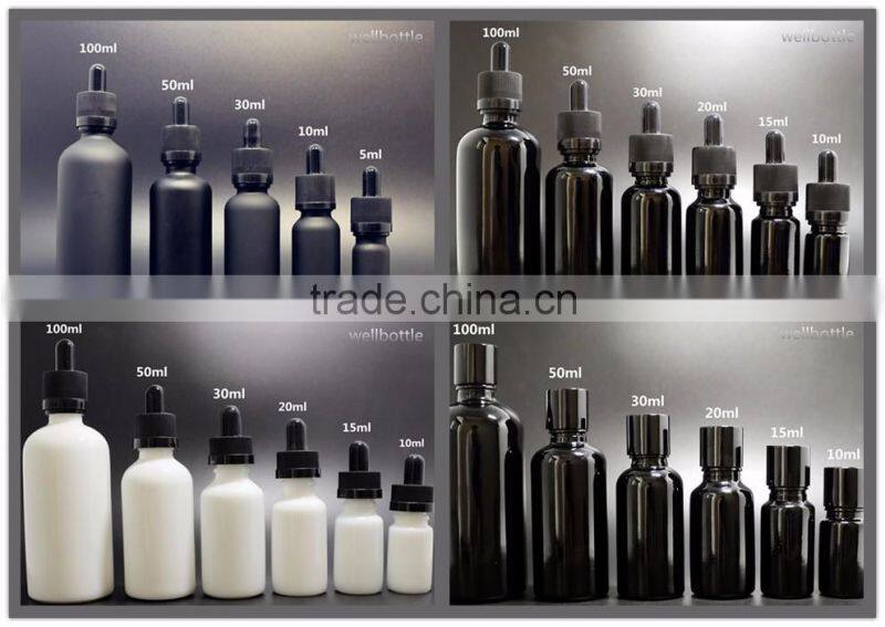 Trade Assurance 30ml skull head glass e liquid dropper bottle black frosted glass dropper bottle