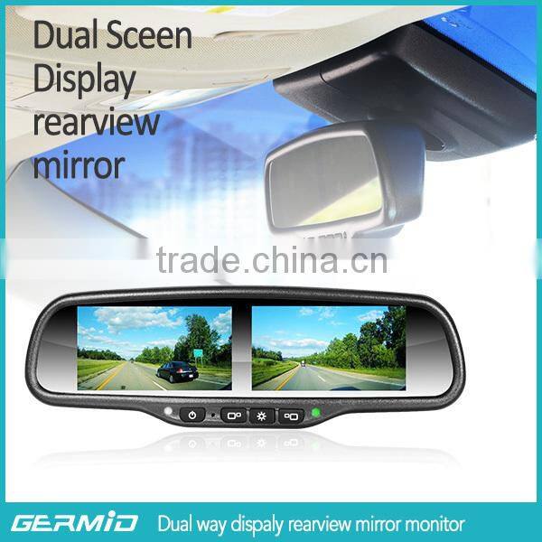 Rear view camera display monitor with adjustable parking line OEM mirror vehicle interior rear view mirror