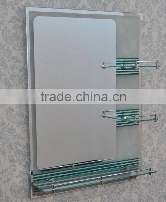 ximu economic painting and sandblast bath mirror wall mounted shelves bathroom accessories light mirror