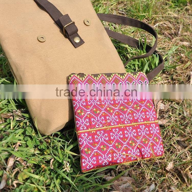 China alibaba jx brand backpack with pocket bag,custom canvas backpack, canvas and ethnic embroidery backpack