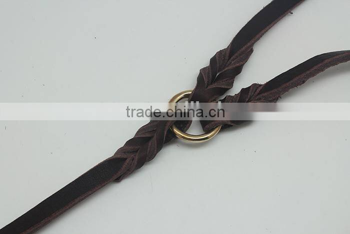 Two dog leashes genuine leather leash