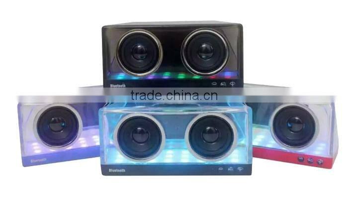 transparent Waterproof bluetooth speaker with led light