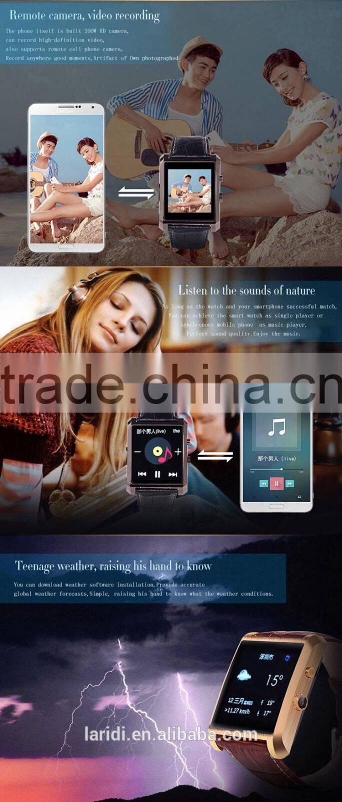 2015 New arrived smartwatch DM08 Smart watch with bluetooth podemeter heart rate monitor and many functions