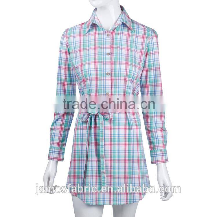 James 50s big check colorful regular soft woven fabric for children's shiring