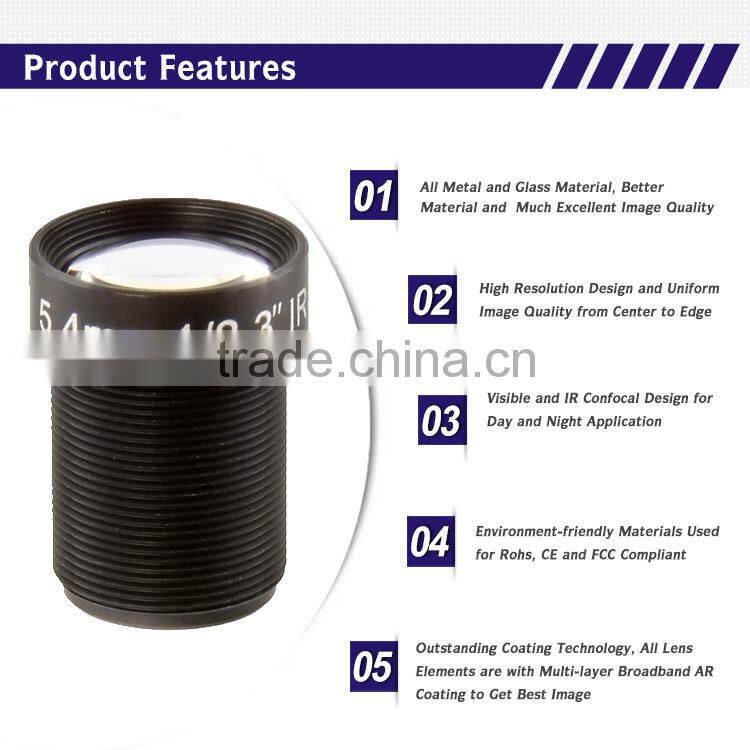 cn superior day and night vision hd camera lens m12 Superior 5.4mm lens