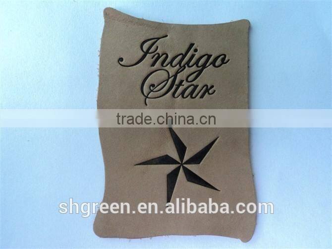 High elastic cowhide leather label