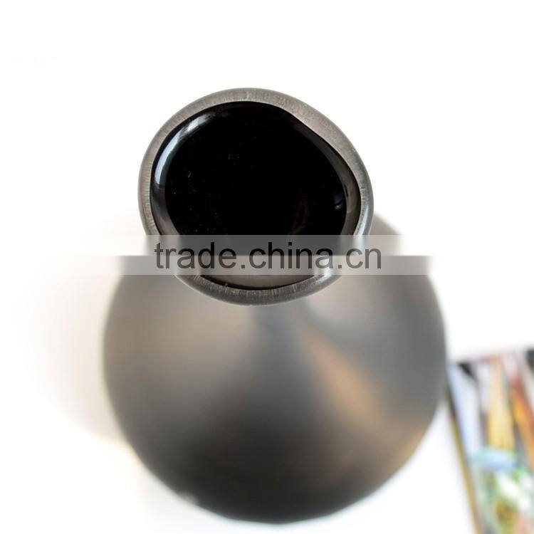 Wholesale Classic Black Swan Hand Carved Glass Vase High-grade Fashion Decoration Home Furnishing