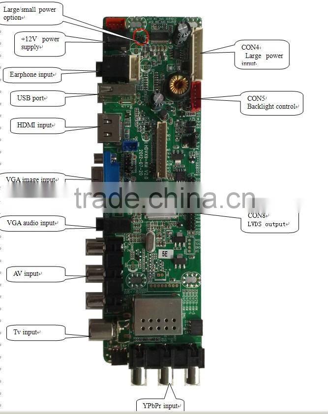 VGA HDMI USB Inputs LCD Controller board /LCD TV board with LED Backlight