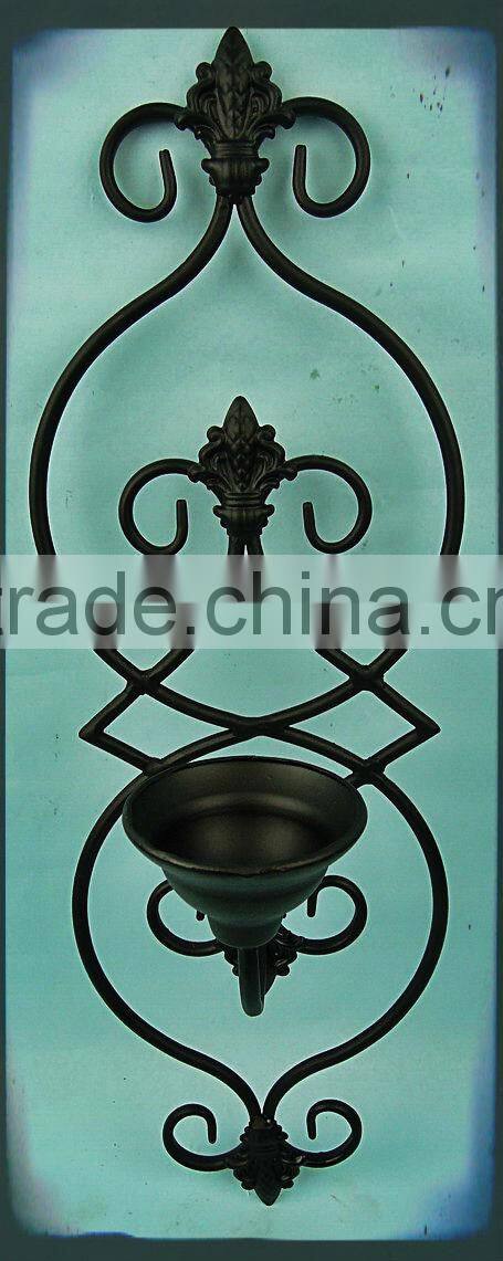 handicrafts Home decor gift cheap candleholder metal wall mounted wrought iron candle holder