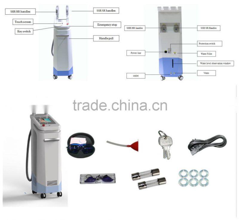 IPL/SHR fda approved laser hair removal machine for for the very best treatment results