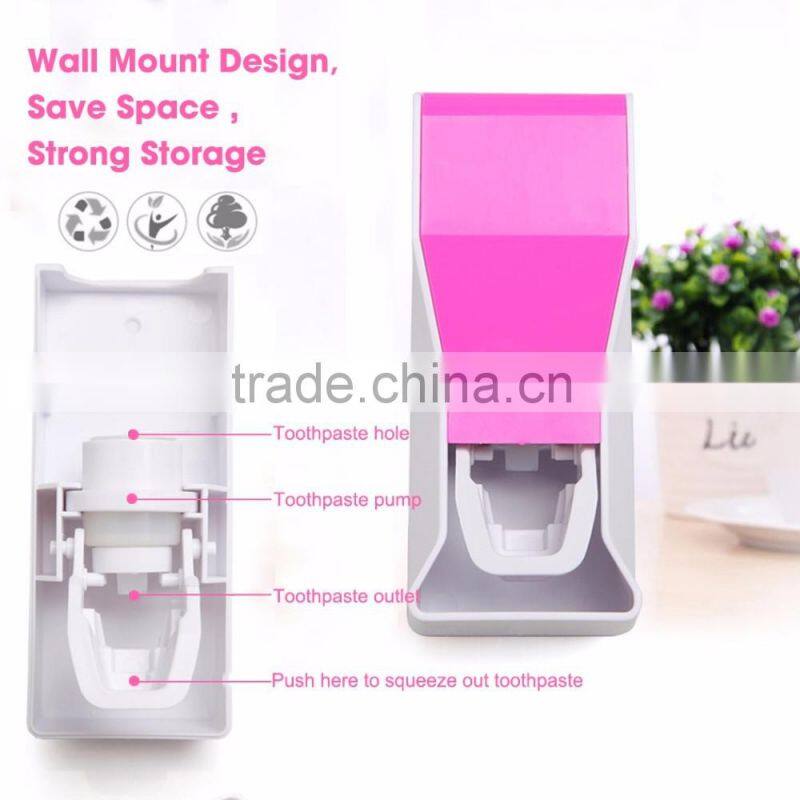 Cosylife Toothpaste Dispenser Toothbrush Holder and Toothpaste Squeezer Kit Wall Mounted Kid's 5 Toothbrush holders with Cover