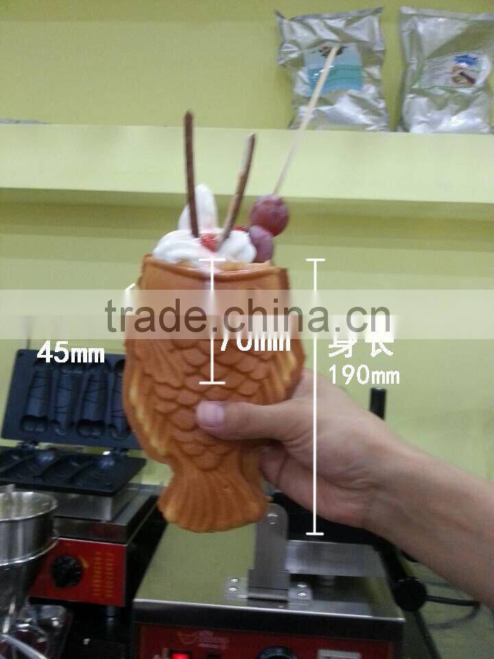 Top Selling Korean Open Mouth Fish Waffle Machine Ice Cream Taiyaki Machine