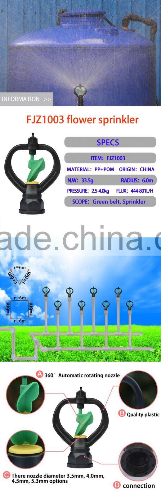 micro sprinkler,plastic water sprinkler,high quality sprinkler irrigation