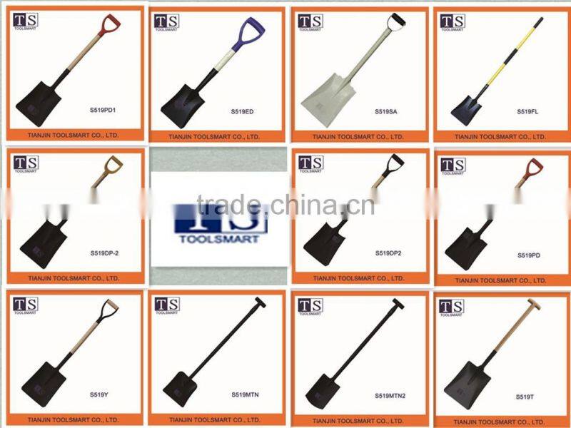 camping spade steel garden shovel with wooden handle