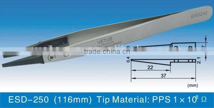 ESD-259 Fine Tips Replaceable Tip Stainless Steel Tweezers