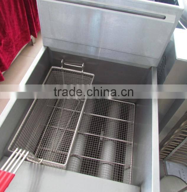 Stainless steel Vertical Gas Fryer with temperature-controlled device GF-2G 0086-136-322-722-89