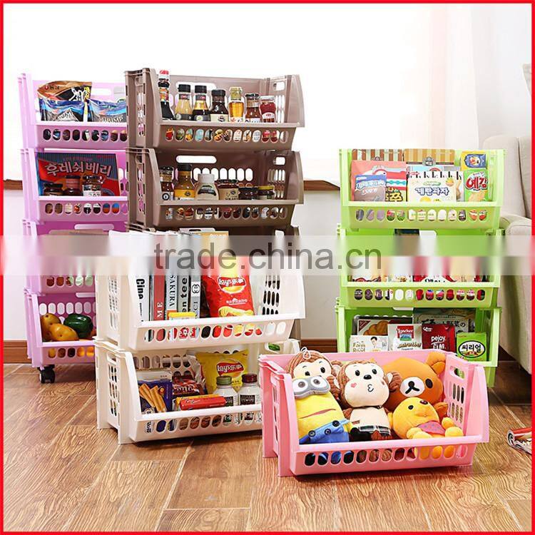 Plastic Stacking Stackers Storage Baskets Veg Rack 3 Tier Vegetable