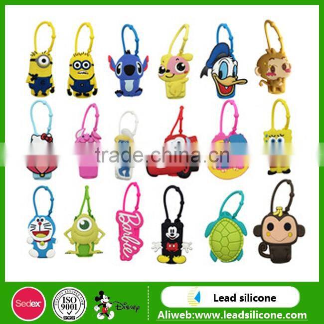 Promotional Gift 30ML Customized 3D Cartoon Design Silicone Hand Sanitizer Holder