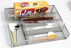 Hot Sales Fashion Metal Mesh 5 Compartments Kitchen Storage / Desktop Drawer Sundry Organizer