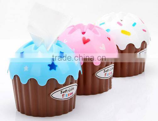 Wholesale Stock Small Order Ice Cream Plastic Tissues Storage Box Napkin Holder