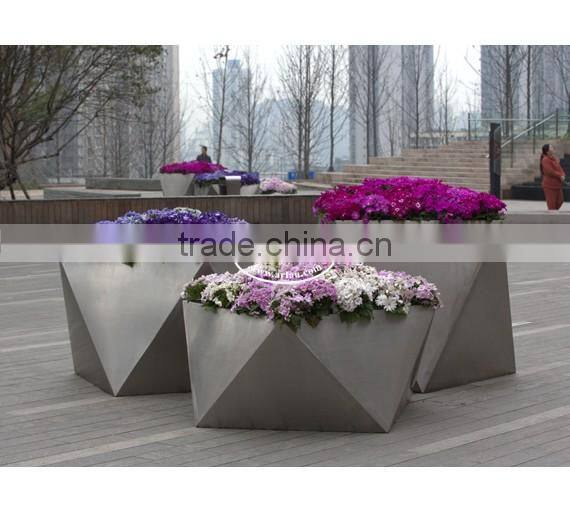 Arlau small stainless steel flower pot, large chinese garden pots
