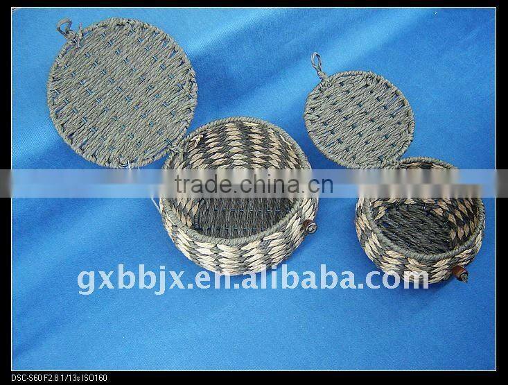 Brown round paper rope hobby craft box