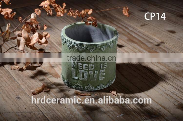 Hot sale indoor antique cement flowerpots & planters