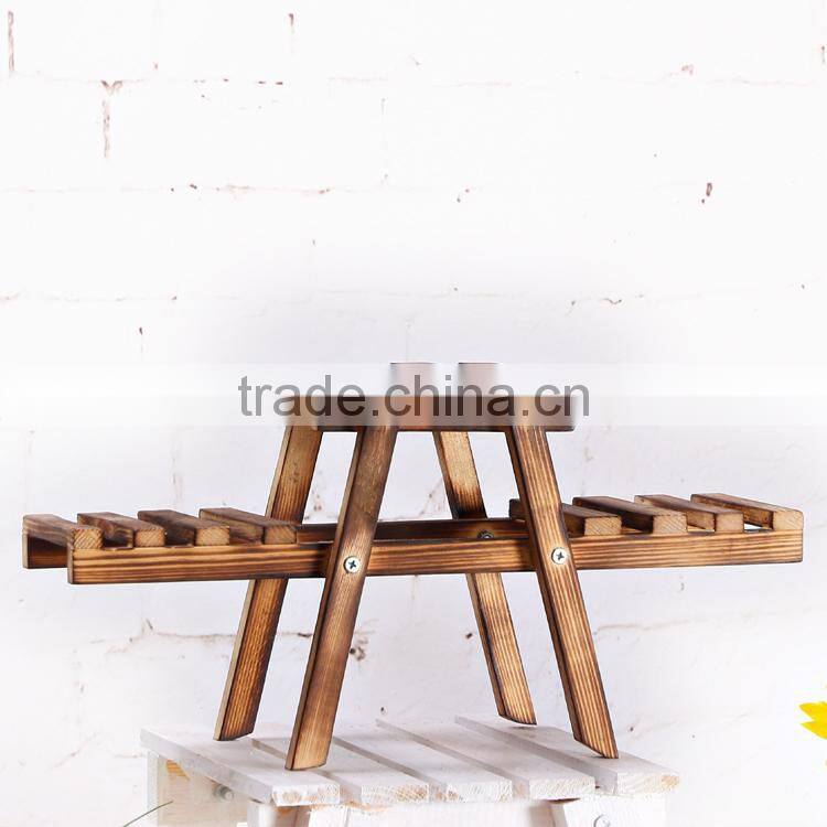 Solid wooden flower stand