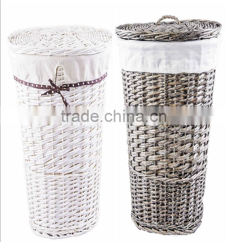Hand-Woven willow wicker customized dirty Laundry basket