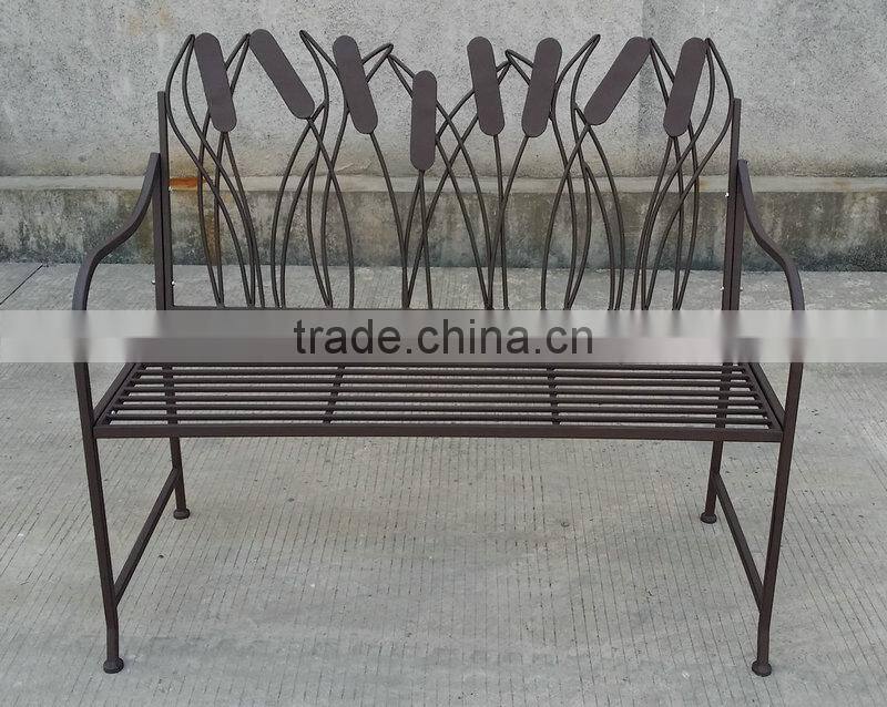 Outdoor bench with animal back design
