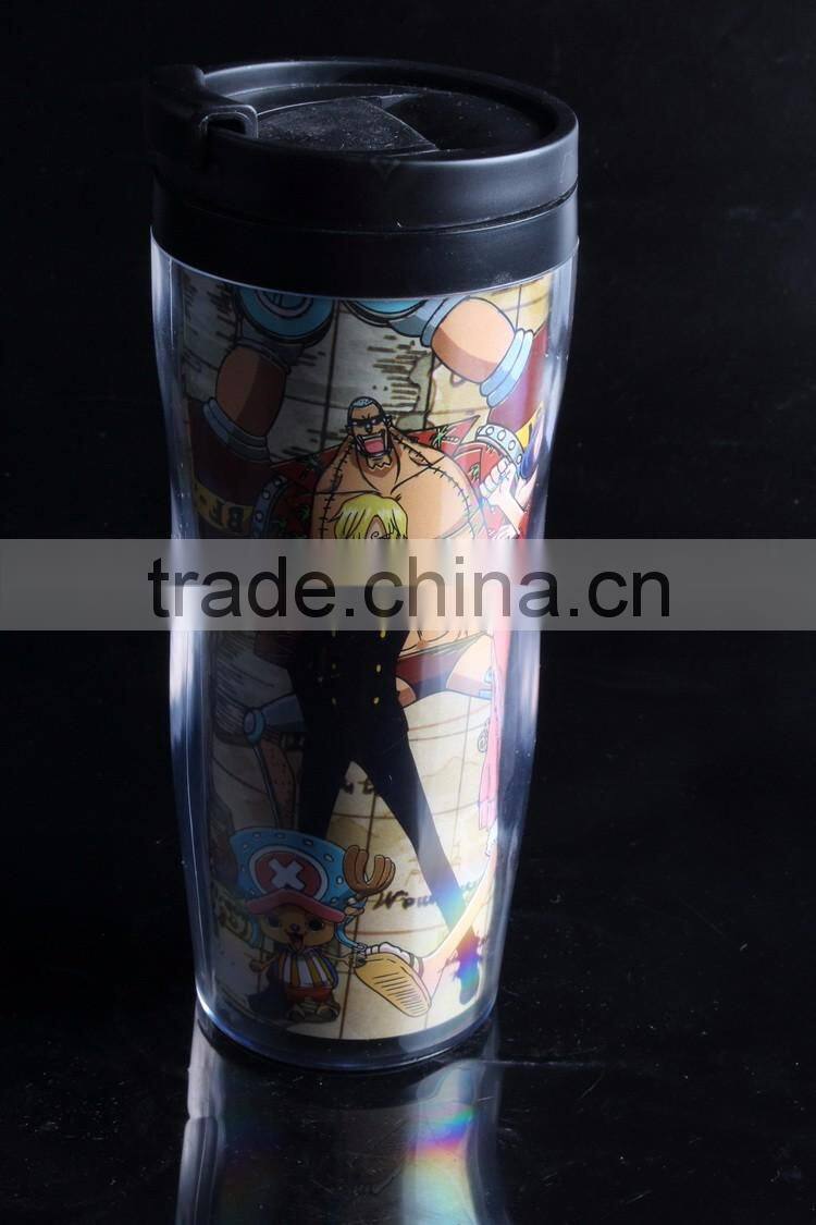 Cartoon Plastic Travel Coffee/Tea Mug 12oz Insulated Thermo mug