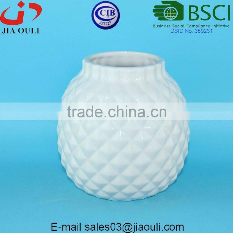 Hot sale Dolomite material Ceramic Pineapple shaped planter flower pot