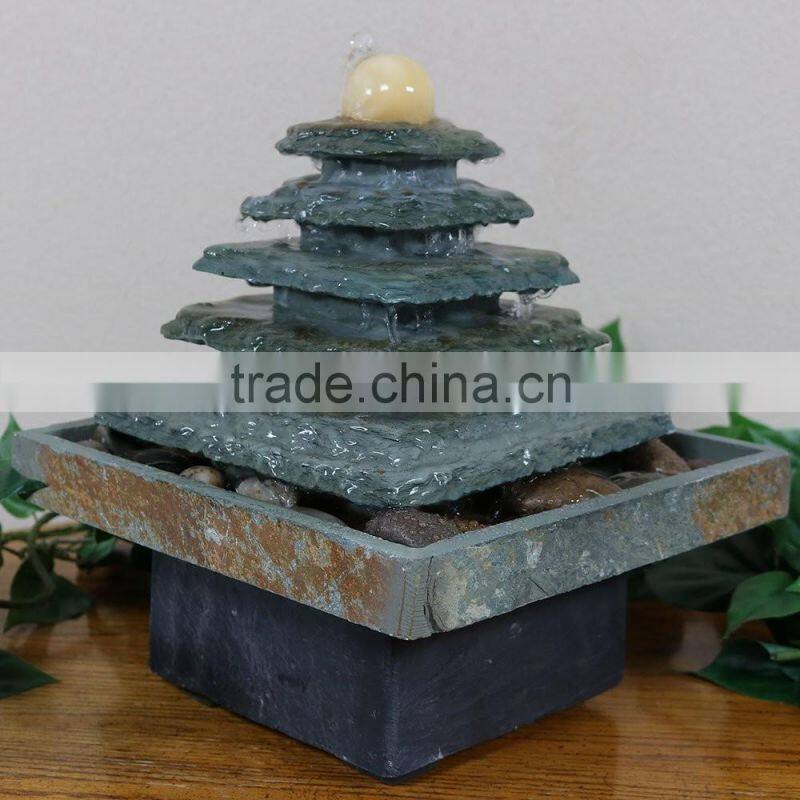 Slate Pyramid Tabletop Water Fountain