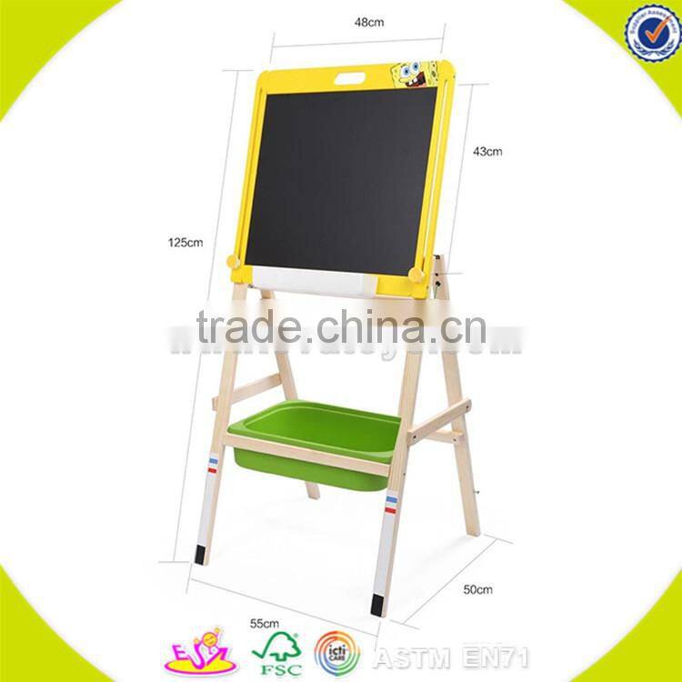 wholesale top quality kids wooden blackboard with storage box nice toddler wooden blackboard with storage box W12B056
