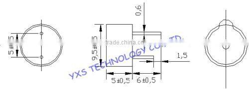 diameter 9mm height 5.5mm DC1.5V~9V buzzer 09055 style
