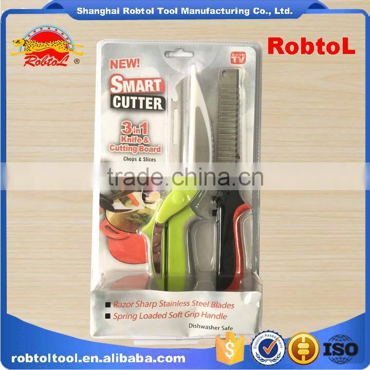 7 in 1 Kitchen Clever Scissors Shears Multi Function Clever Cutter Food Choppers Smart Knife Board Vegetable Slicer