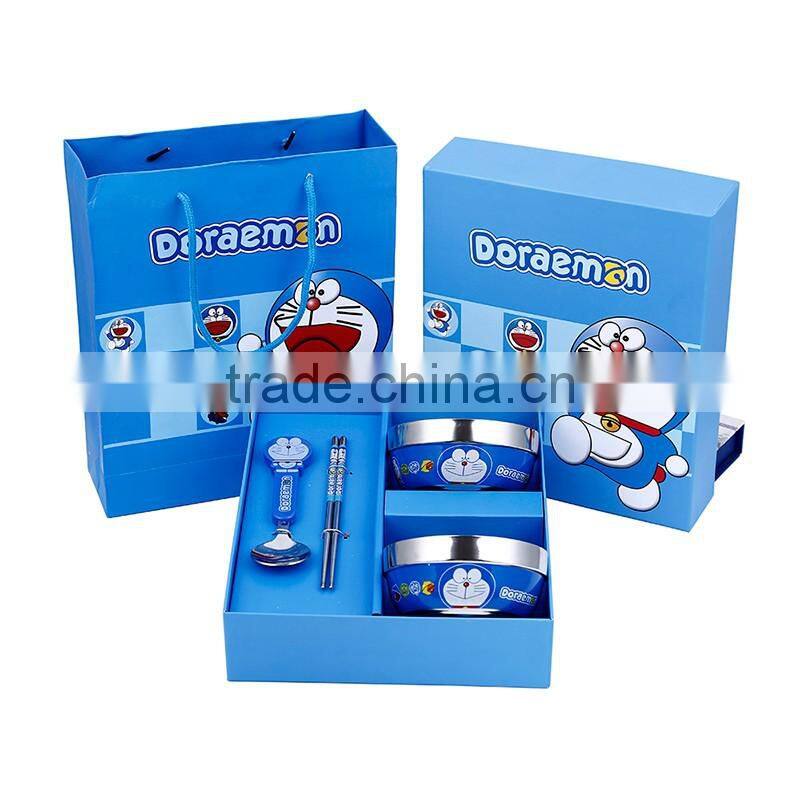 Factory price top quality hot sale cartoon bowl chopsticks spoon fork gift cutlery set