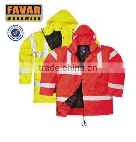 high visibility jacket waterproof hooded parka