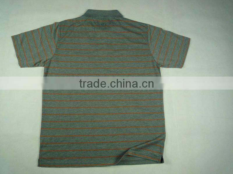 Custom mens yarn dyed striped polo shirt