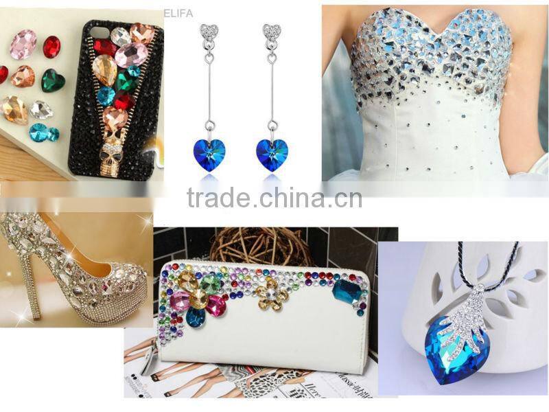 Pujiang factory directly sale pointback Oval crystal beads for graments