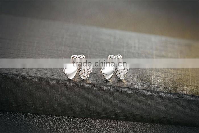 925 sterling silver Lucky clover classic Smart stud earring wholesale for ladies